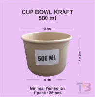Cup Bowl Kraft 500ml 17oz Starpack / Sablon / Printing