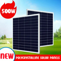 500W 1000W Solar Panel Kit Complete 12V Polycrystalline Power Portable Outdoor Rechargeable Solar Cell Solar Generator for Home