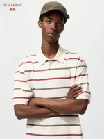 UNIQLO JWA JW ANDRESON Kaos Polo Shirt PRIA Dry Pique Garis garis NATURAL L