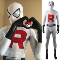 Anime Team Rocket Superhero Cosplay Costume Spandex Zentai Suits Superhero Bodysuit Jumpsuit Halloween Costume Cosplay Adult Kid