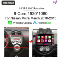 Tesla Style 6G+128G Carplay Android 10 Car Radio Multimedia Player Auto GPS LTE Wifi For Nissan March MICRA 2010 2011 2012 2013