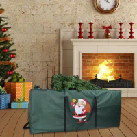 Fits5 6 7 9 Ft Christmas Tree Storage Bag Artificial Trees Plastic Waterproof Christmas Bag Durable Handles Labeling Card Slot