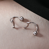 925純銀微笑擰螺絲耳釘女年新款潮ins耳環簡約小巧款耳飾