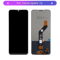 For Tecno Spark 7P KF7J Full LCD display touch screen complete glass digitizer assembly Mobile phone repair replacement