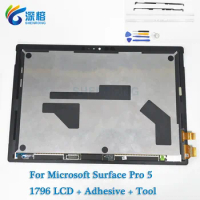 LCD + Adhesive + Tool For Microsoft Surface Pro 5/Pro 6 Touch Screen Digitizer Assembly 1796 LP123WQ1(SP)