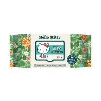 【SANRIO 三麗鷗】Hello Kitty 加蓋加厚薄荷純水柔濕巾/濕紙巾 80抽X24包 -3D壓花款(箱購)