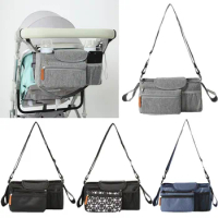 Universal Baby Stroller Organizer Bag with Detachable Shoulder Strap Large Space Multi-pockets Pram Baby Cart Travel Mommy Bag