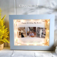 3 Foto Polaroid - Frame 3D  Lampu custom kado unik aesthetic, kado bestie ulang tahun, kado nikah, w