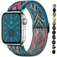 Scrunchie Strap for Apple watch band 49/45/44/42/41/40/38mm Elastic Nylon solo Loop bracelet iWatch series 3 6 se 7 8 9 ultra 2