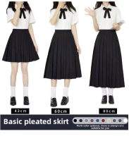 Uniform Mini Dress Solid Color Plaid Preppy Style School Skirt Long Middle Length Foldable Casual Dr