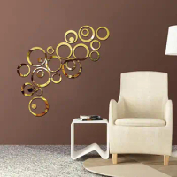 3D Mirror Circle Wall Sticker DIY Creative Elegant Decoration Wall Tile Stickers Home Decor