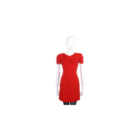 MOSCHINO 紅色抓皺設計短袖洋裝