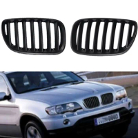 1pair Front gloss black Sport Kidney Racing Grille Grill For BMW X5 E53 2004 2005 2006 ABS 51137124815 51137124816