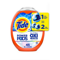 Tide Power PODS Plus Ultra OXI White and Bright Laundry Detergent, Advanced Stain Removal and Whiten