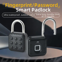 Fingerprint Lock Smart Padlock Keyless Waterproof Door Lock Portable Anti-theft Padlock Electronic Door Lock Home Improvement