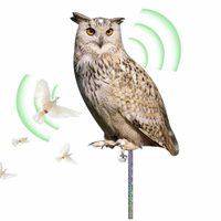 Outdoor Bird Scarer Plastic Owl Scarecrow Rotating Head Owl Prowler Decoy Garden Decor & Ornaments