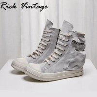 Rick Vintage High-top Canvas Shoes Unisex Brand Designer Flats Casual Shoes RO Men Sneakers Vulcanized Couple Shoes Big Size 48