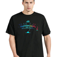 Volume VU Meter Vintage Engineer Recording T-shirt Summer Casual Cotton T Shirt Graphic Men's Clothing Oversized Tshirt Tops