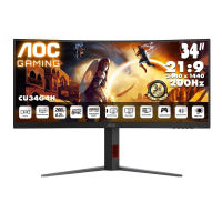 AOC CU34G4H 34吋 21:9 WQHD 3440x1440 200Hz HDMI2.0x2/DPV1.4 曲面遊戲顯示器 黑色 (V050) 