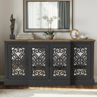 Synergy House Calidia Sideboard Cabinet 5.03ft  4 Door Storage Cabinet & Display Cabinet