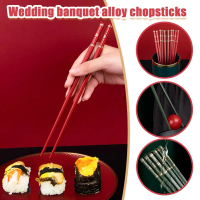 10pairs Alloy Chopsticks New Year's Golden Blessing Resistant Chopsticks And Mold Chopsticks E1U1