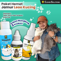 Clever Solutions - Paket Basmi Jamur LEOO KUCING - Shampoo Anti Flea & Tick + Kitty Cat + Anti Scabi