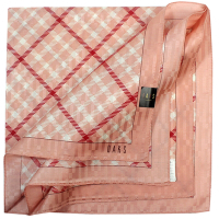 DAKS 新款斜格絲絹帕領巾-大款/粉色