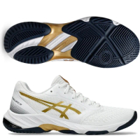 【asics 亞瑟士】NETBURNER BALLISTIC FF 3 女款 排球鞋 一般楦(1052A069-110 白金 室內球場鞋)