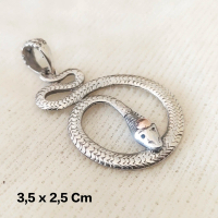 Liontin Pendant Mainan Kalung Motif Ular Snake Emas Perak Silver Bali Asli 925 Pria Wanita Keren