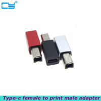 Silver USB Type C Female to USB B Male Adapter for Scanner Printer Converter USB 3.1 Data Transfer MIDI Controller Keyboard