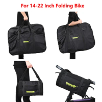 14 to 22 Inches Folding Bike Travel Bag, Bicycle Carry Pouch Case, Cycling Foldable Bike Carrying Storage Bag, 600D Oxford Cloth