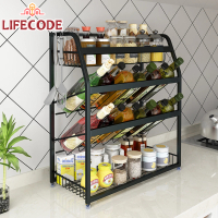 【LIFECODE】《收納王》304不鏽鋼炭黑-四層置物架/調料架-寬35cm