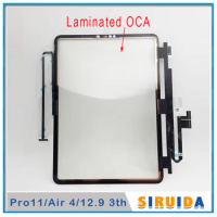 Original Touch Glass + OCA For iPad Pro 11 2018 A1980 /Pro 12.9 3rd 5th A1876 A1895/ Air 4 10.9 LCD Screen Sensor Panel Replace