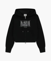 MARITHE FRANCOIS GIRBAUD W EMBROIDERY CLASSIC LOGO CROP HOODIE ZIPUP black S