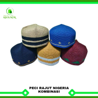 Peci Rajut Nigeria Yaman - Kopiah Motif Tebal Dewasa Hangat