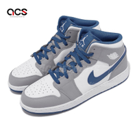 Nike Air Jordan 1 Mid GS 大童鞋 女鞋 Cement True Blue 灰 藍 喬丹 DQ8423-014
