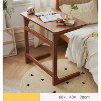 實木電腦桌（胡桃色）【尺寸：長60*寬40*高70cm】