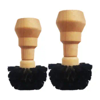 Professional Coffee Tamper Cleaning Brush Wood Handle Espresso Spoon Brush for Coffee Machine Accessories Portafilter Basket