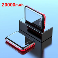 20000mAh Power Bank Dual USB Port External Battery Charger for iPhone Samsung Huawei Xiaomi Mini Powerbank with LED Flashlight