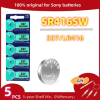 5PCS Original For SONY 337 SR416SW LR416 337A Silver Oxide Button Cell Batteries For LED Headphone Watch Batteries Swiss Made
