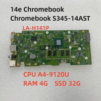 LA-H141P For Lenovo 14e Chromebook/Chromebook S345-14AST Laptop Motherboard With A4-9120 CPU RAM 4G SSD 32G 100% Test OK