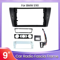 For 2Din Android Car Radio Fascias Frame For BMW 3 Series E90 E91 E92 E93 Car Multimedia Power Cord Canbus BOX Frame Panel Kit