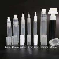 1Pcs Plastic Empty Paint Pen Graffiti Pen 3mm 5mm 6mm 6.5mm 8mm 10mm 15mm 30mm Rod Nib Liquid Chalk Marker Barrels Pen
