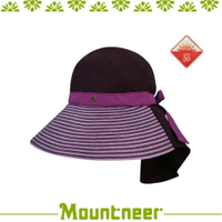 【Mountneer 山林 中性透氣抗UV草編帽《暗紫》】11H06-92/抗UV/UPF50+/防曬帽/草編帽/後遮陽布