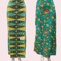 Rok Batik Wanita Model Sogan Tumpal Betawi Warna Kuning Hijau Motif Katun Kancing Karet Nyaman Sampi