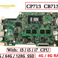 DA0ZSAMBAD0 For Acer Chromebook CP713 CB713 Laptop motherboard with i3 i5 i7 8th CPU 4GB 8GB RAM 32G 64G 128G SSD 100% Tested