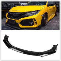 Car Front Bumper Spoiler Lip Lower Guard Splitter Blade Lid For Honda Civic X FC FK 10th Gen 4 Door Sedan 2016-2020