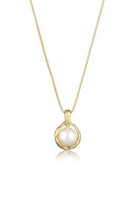 Elli Jewelry Kalung Liontin Wanita Perak 925 Lapis Emas Bola Mutiara Kerang Korea Style