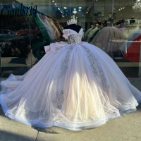 Quinceanera Dress Lace Applique Sequins Beading Mexican Sweet 16 Vestidos De XV 15 Anos Ball Gowns 2024