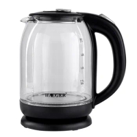 2.0L Large Capacity 2200W Electric Kettle Borosilicate Glass Portable Kitchen Home Appliances Office Travel Tea Water Coffee Pot